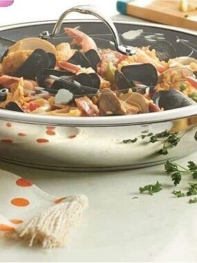 15 Stainless Steel Covered Sauté Pan - Shiny Silver Finish